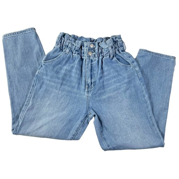 Pacsun Cinched Blue Paperbag Mom Jeans - Picture 1 of 10